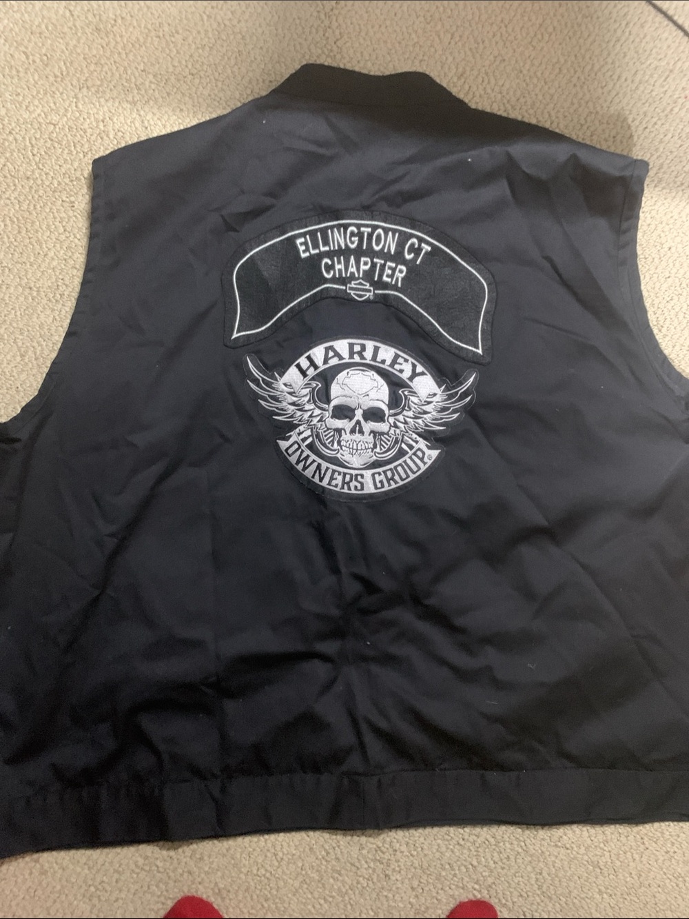 Harley-Davidson Black Motorcycle Vest with White Skull Patch